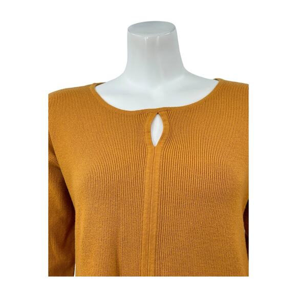 Soft Surroundings Sweater Womens Small Honey Celia Keyhole Knit Cozy Fall Office - Picture 2 of 7